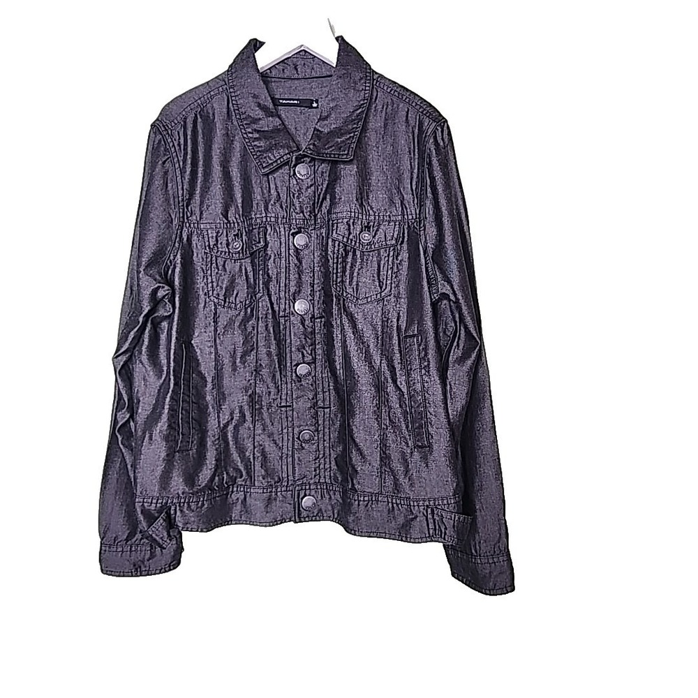 Tahari Snap Button Jacket Large Black Casual Lyocell Pockets